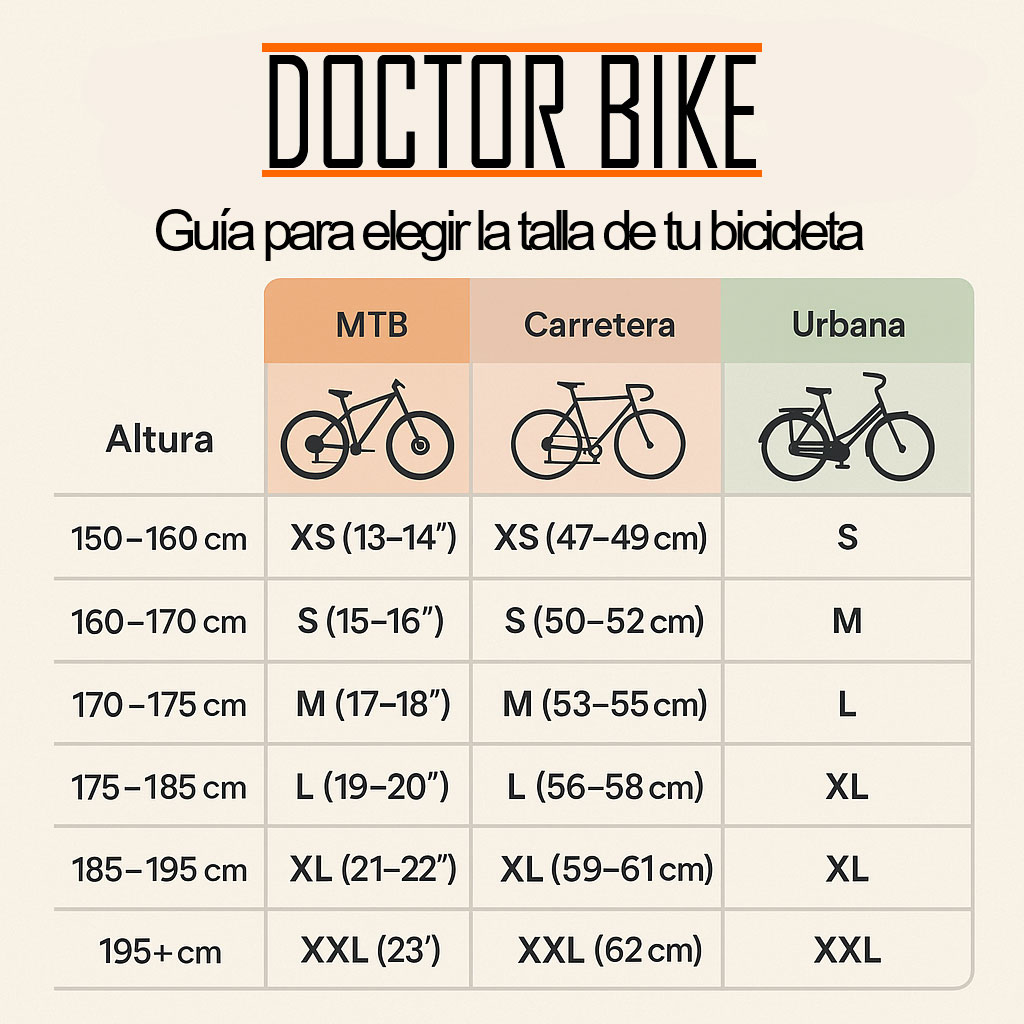 Tabla De Tallas De Bicicleta Doctor Bike Taller